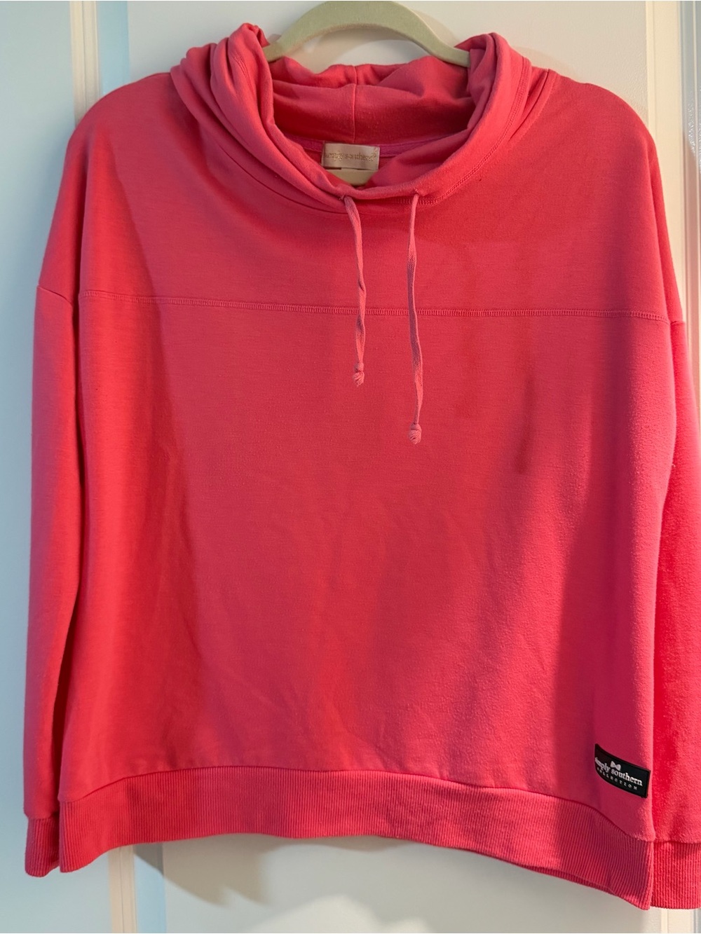 Cozy Simply Southern Pink Cowl-Neck Pullover